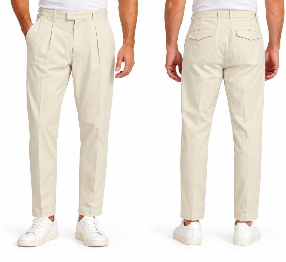 NWT PT Torino Master Fit Slim Trousers Off White Stretch Mens 52 US 36 $365